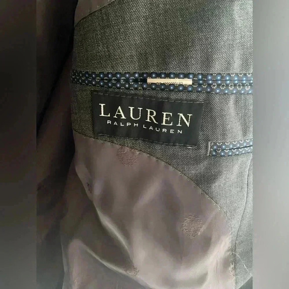 Lauren Ralph Lauren 48L Heather Gray Tweed Blazer Jacket Button Wool Blend Grey - Picture 2 of 14
